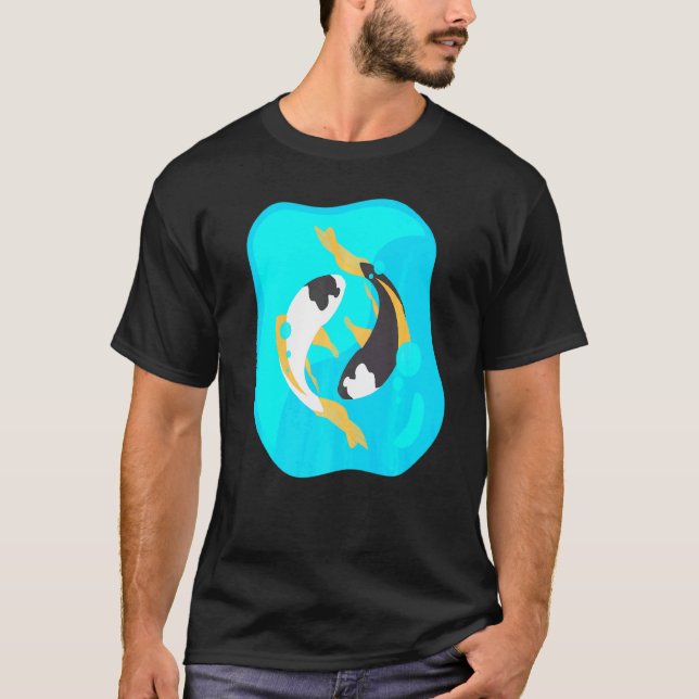 Koi Yin Och Yang Fisk T Shirt (Framsida)