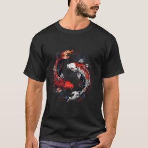 Koi Yin Yang Japansk dam älskare asiatisk karp Koi T Shirt