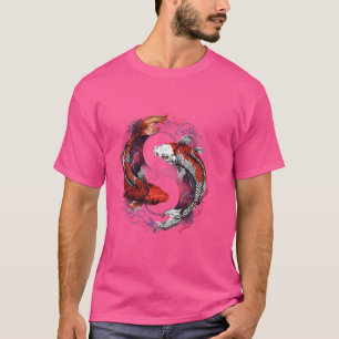 Koi Yin Yang Japansk pond Älskare Asian Carp Koi F T Shirt