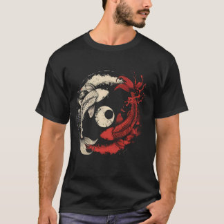 Koi Yin Yang Koi Fish Japanese Koi Carp Fish Asian T Shirt