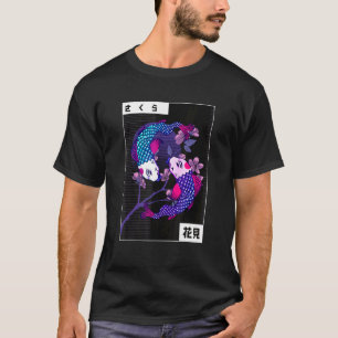 Koi Yin Yang Motsatt Simmande Juveler Fisk Körsbär T Shirt