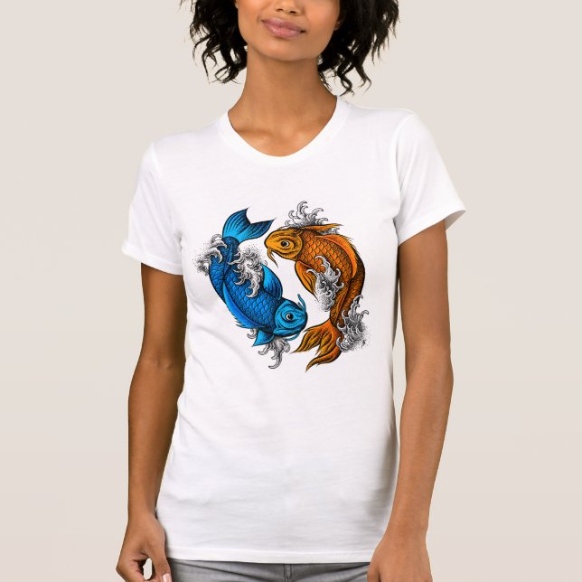 Koi Ying Yang T Shirt (Framsida)