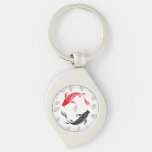 Koi Yume keychain (virvla runt), Swirl Silverfärgad Nyckelring