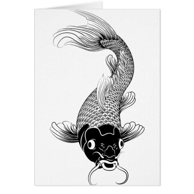 koicarp hälsningskort (Framsidan)