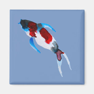 Koifisk vattenfärgsfärgad bra art magnet