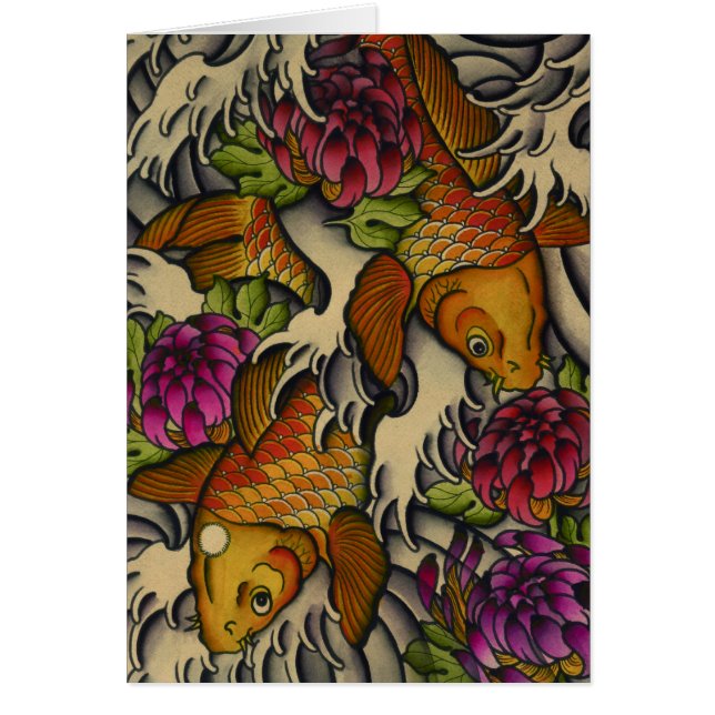 Kois och Chrysanthemums Hälsningskort (Framsidan)