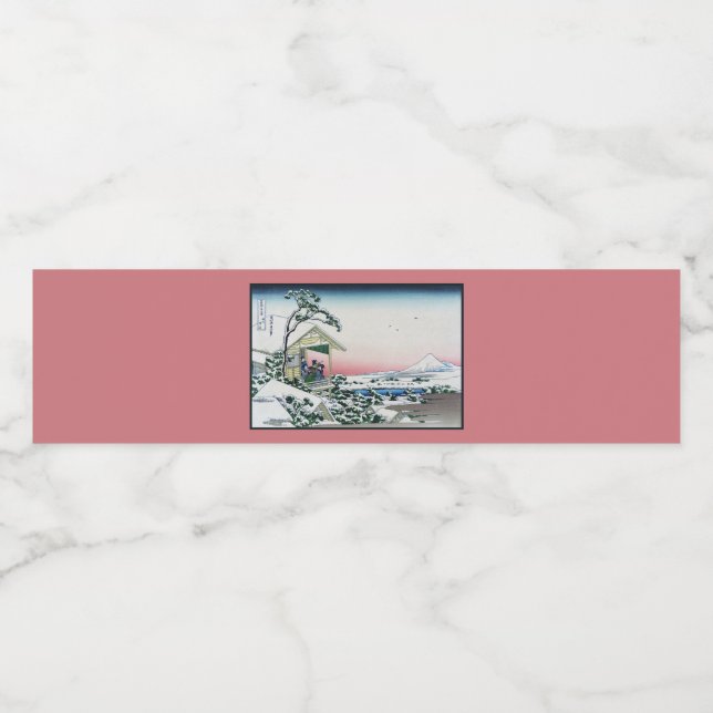 Koishikawa tehuset vy över Mt. Fuji av Hokusai  Vattenflaskor Etikett (Singel etikett)