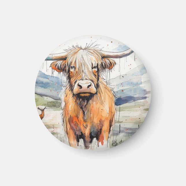Koj magnet, högländer ko magnet (Framsidan)
