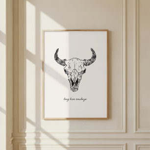 Koj skull Lång liv cowboys västern vilda västern v Poster