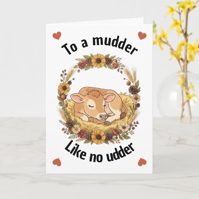 Kojoke på Mors Dag som ingen annan, Rolig Mors Dag Kort (Gul blomma)