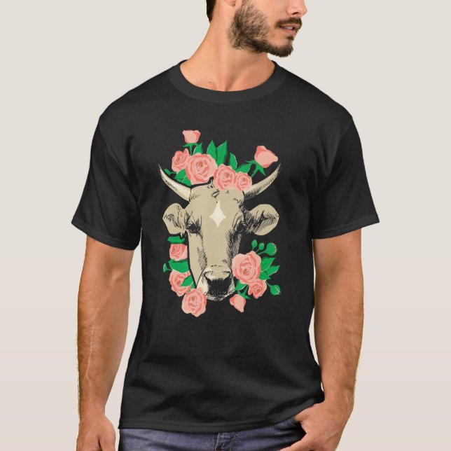 Kojungros Blommor Blomma Söt Bondfru T Shirt (Framsida)