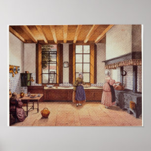 Kök av det Zwijnshoofd hotellet på Arnhem, 1838 Poster