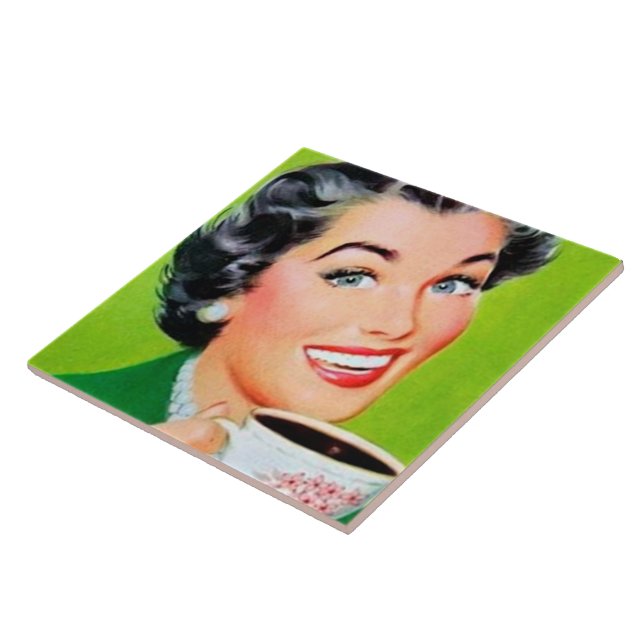 Kök av Retro vintage dam Kakelplatta (Sidan)