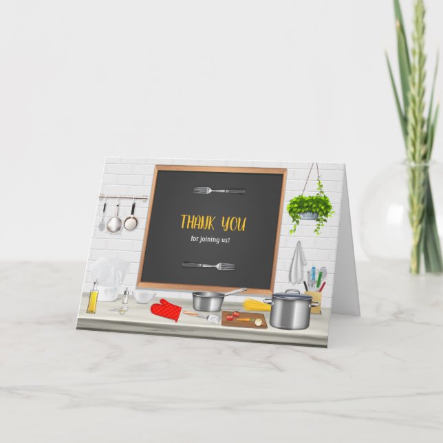 Kök Chef Matlagning Födelsedagsfest Tack Kort (Framsida)
