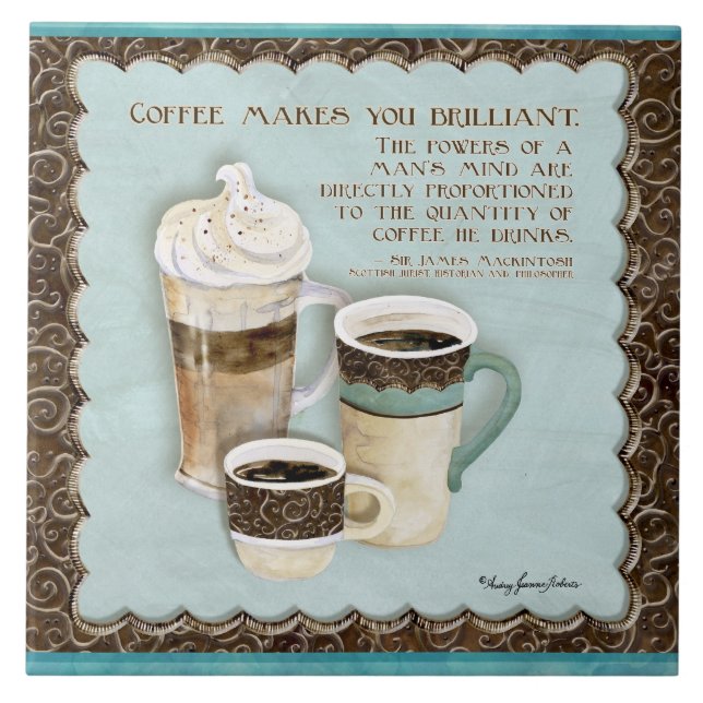 Kök för kaffe- & chokladJava Latte espresso Kakelplatta (Framsidan)