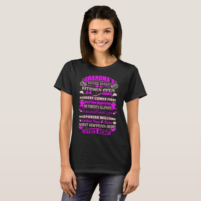 Kök för mormorhusregler öppnar 24 timmar Tshirt T Shirt (Hel framsida)