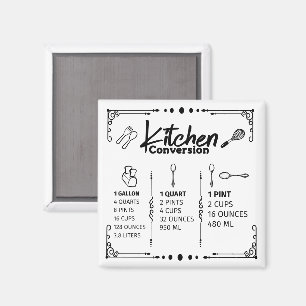 KÖK GALLON TILL PINT OMVANDLINGSTABELL MAGNET