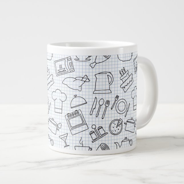 Kök Mönster 4 Jumbo Mugg (Framsida höger)