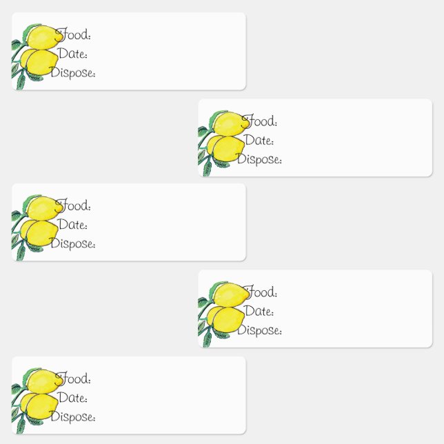 Kök Organisation Citron Mat Etiketter  (Grupp)