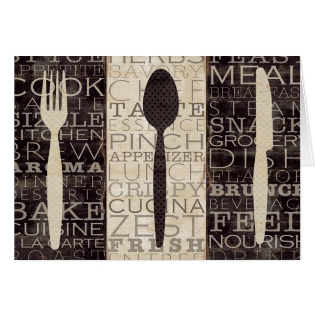 Kök uttrycker Trio Hälsningskort (Framsidan Horizontal)