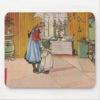 Kök vid det Carl Larsson konsttrycket Musmatta