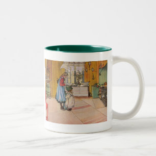 Kök vid det Carl Larsson konsttrycket Två-Tonad Mugg