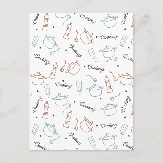 Koka bra med Kärlek Mönster Vykort (Framsida)