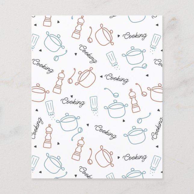 Koka gott med Kärlek Mönster Dekorativ kudde (Framsida)