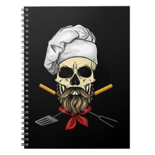 Koka Grill Master Chef Dödskalle Halloween Present Anteckningsbok