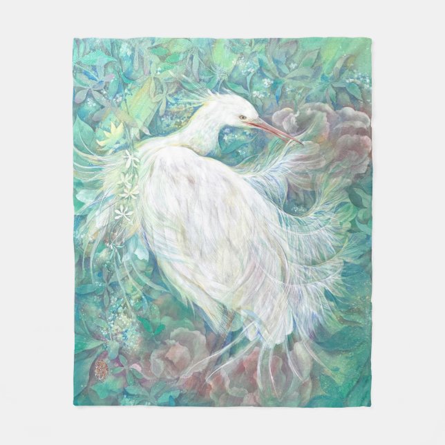 Koka: The Radiant Heron Fleecefilt (Framsidan)