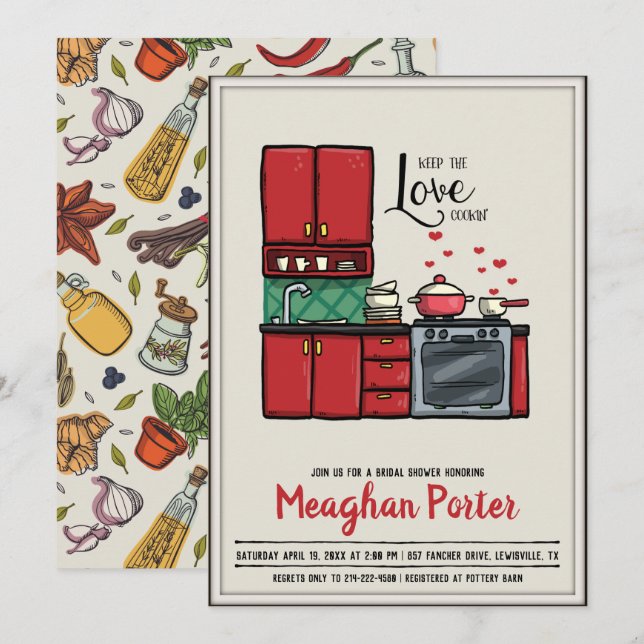 Kokad Möhippa Inbjudningar (Fram/baksida)