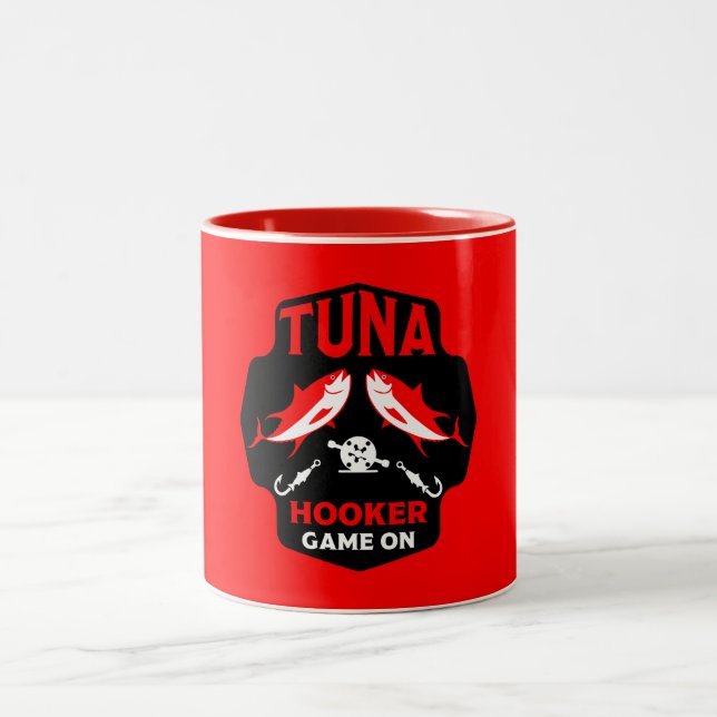 Kokad på tonfiskfiske Två-Tonad mugg (Center)