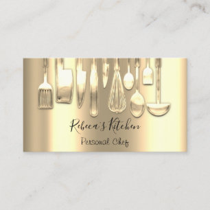 Kokad personlig Chef Restaurant Culinary Golden Visitkort