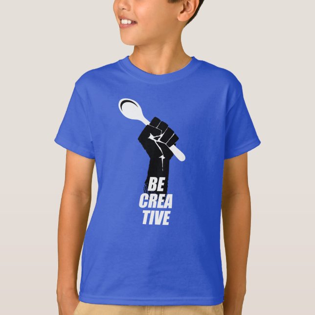 Kokad sked för Kreativ Chef T Shirt (Framsida)