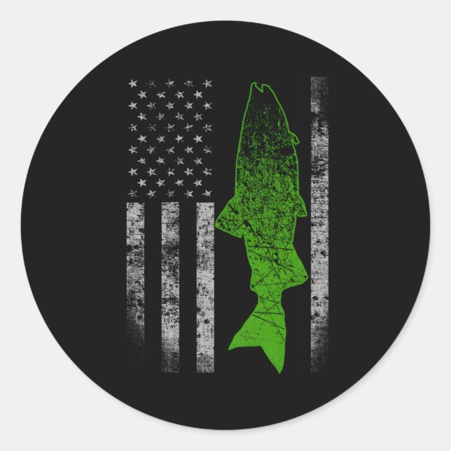 Kokanee Flagga Kokanee Fishing Runt Klistermärke (Framsida)