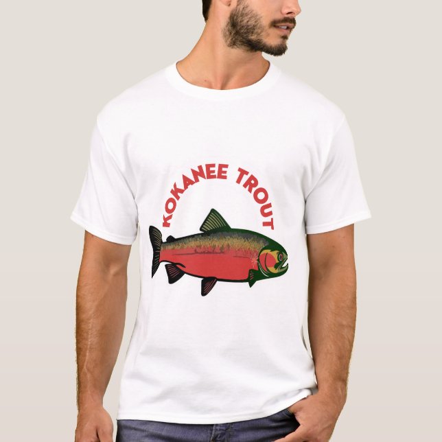 Kokanee Forell Fiske Present För Anglare T Shirt (Framsida)