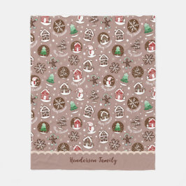 Kokare för Mönster-vinter-nybörjare vid jul Fleecefilt