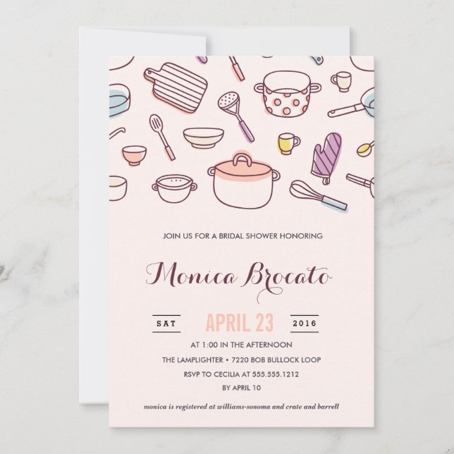 KÖKDUSCHinbjudningskort för möhippan Inbjudningar (Framsida)