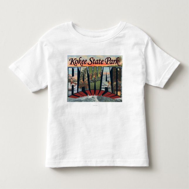 Kokee delstatspark, Hawaii - stora brevplatser T Shirt (Framsida)