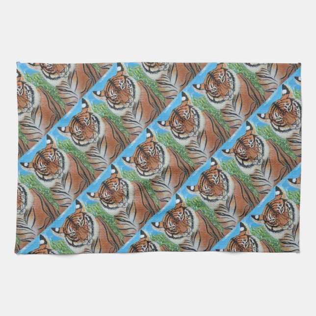 Kökenhanddukar med Bengalisk Tigermönster Kökshandduk (Horisontell)