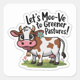 Kokens stämpel för grumlig bete | Funny Farm Pun Fyrkantigt Klistermärke