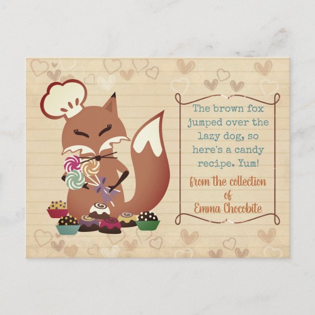 Kokertecken för matlagning av konfektionskokerkonf vykort (Framsida)