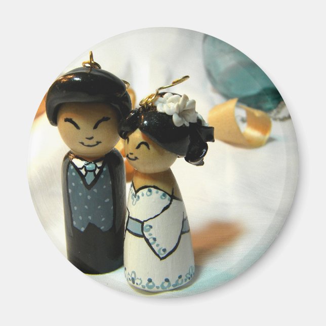 Kokeshi bröllop mig magnet (Framsidan)