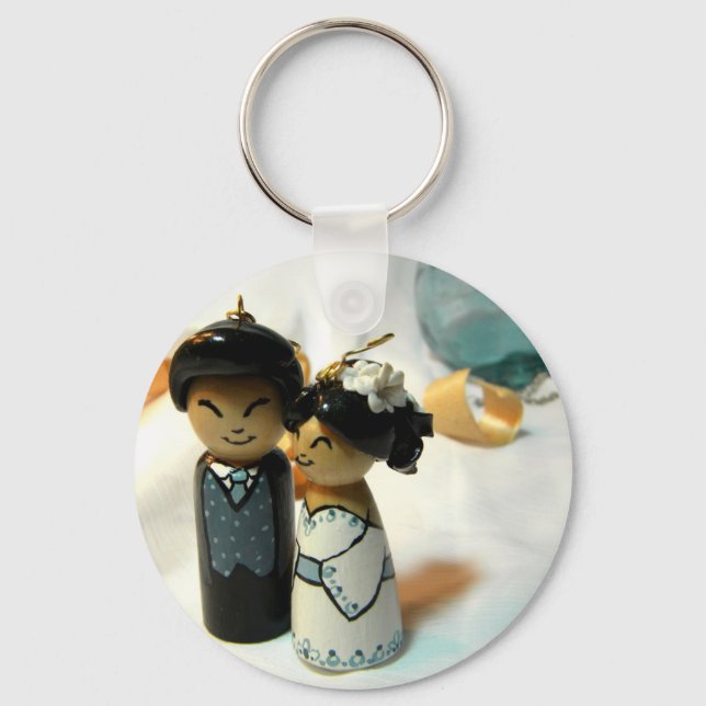 Kokeshi bröllop mig nyckelring (Framsida)