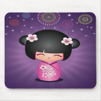 Kokeshi Cutie fyrverkerier Mousepad Musmatta