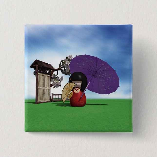 Kokeshi-docka Knapp (Framsida)