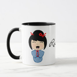Kokeshi-docka Svart 11 oz Kombimugg Mugg