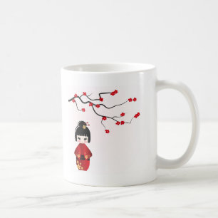 Kokeshi docka under sakura gren kaffemugg