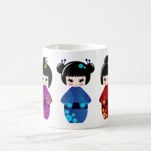 Kokeshi dockor kaffemugg