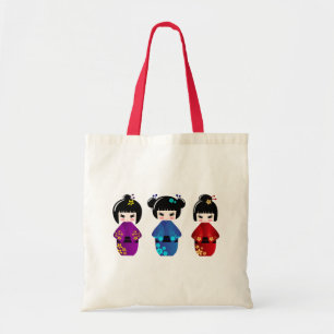 Kokeshi dockor tygkasse